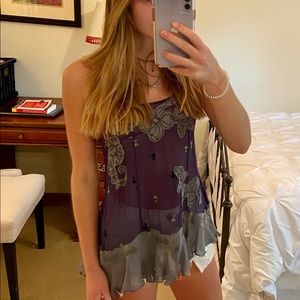 FREE PEOPLE: Embroidered Tank Top